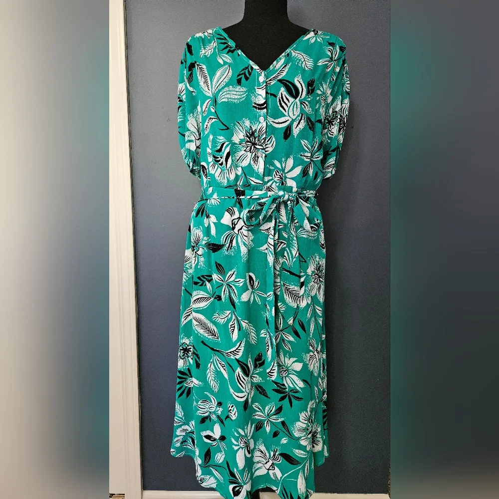 NWT Adreinne Vittadini Gauze Shirt Dress Size XL - Picture 10 of 11